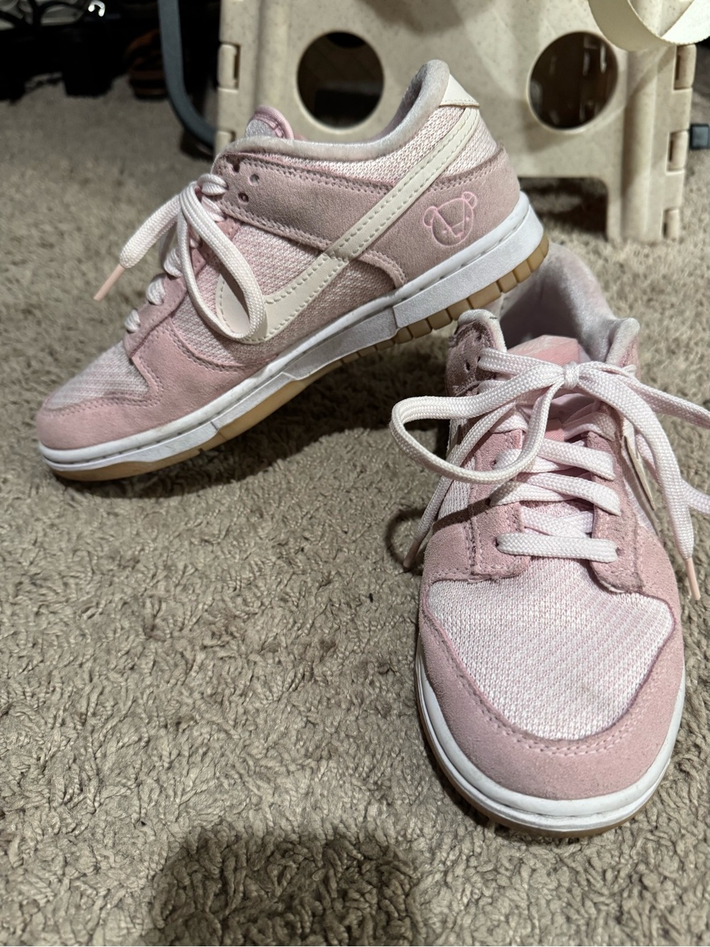 Pink Suede Nike dunk low top